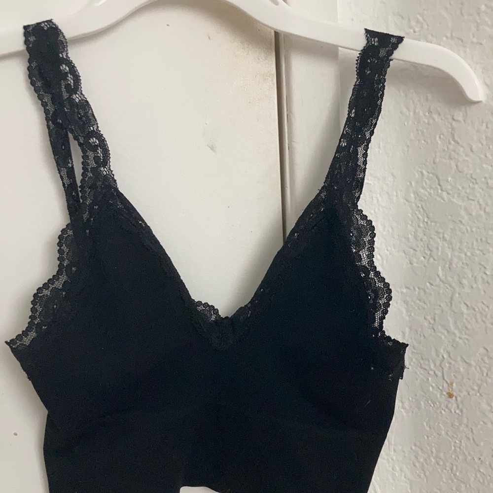 Adorable black lace tank top